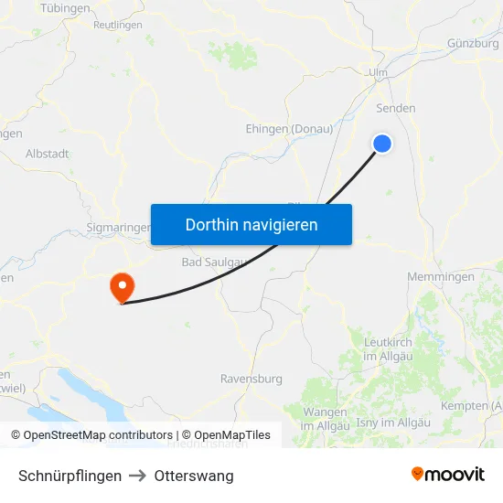 Schnürpflingen to Otterswang map