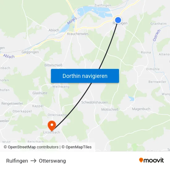Rulfingen to Otterswang map