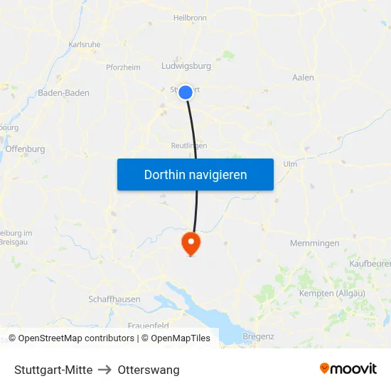 Stuttgart-Mitte to Otterswang map