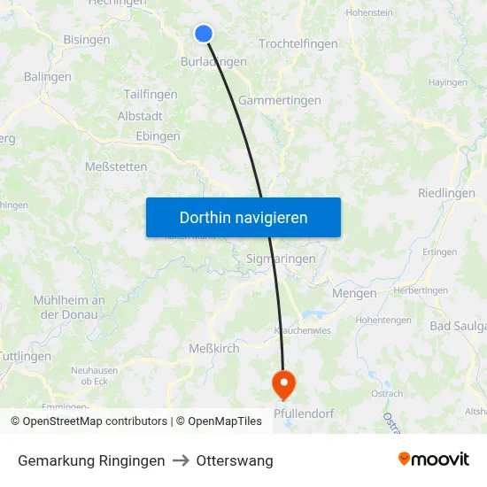 Gemarkung Ringingen to Otterswang map