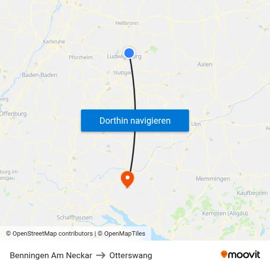 Benningen Am Neckar to Otterswang map