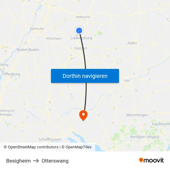 Besigheim to Otterswang map