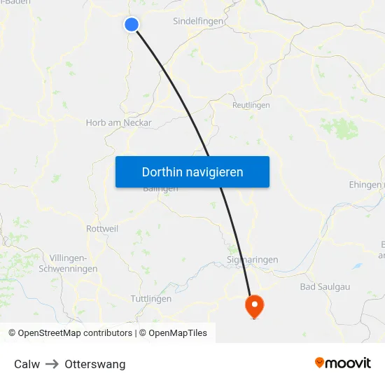 Calw to Otterswang map
