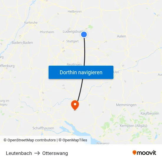 Leutenbach to Otterswang map