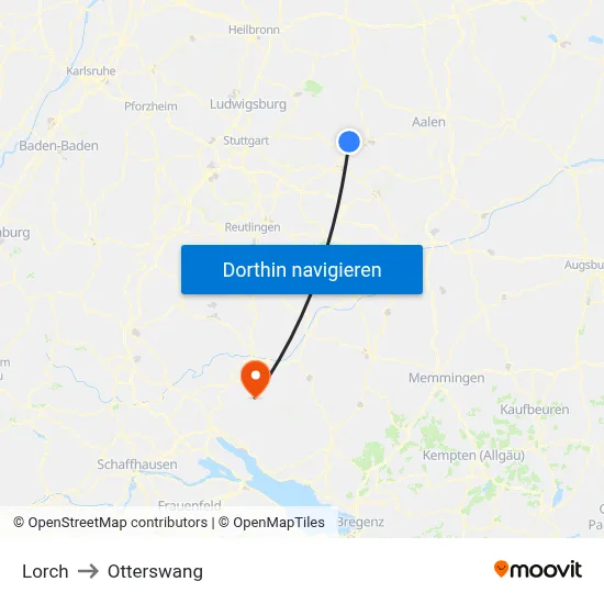 Lorch to Otterswang map