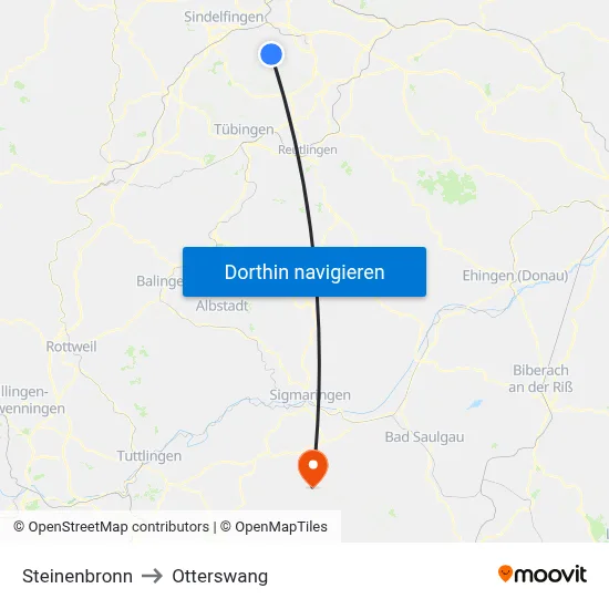 Steinenbronn to Otterswang map