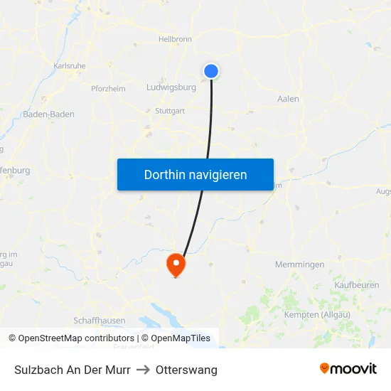 Sulzbach An Der Murr to Otterswang map