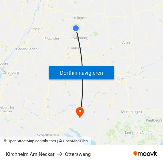 Kirchheim Am Neckar to Otterswang map