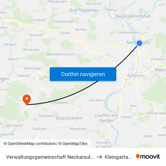 Verwaltungsgemeinschaft Neckarsulm to Kleingartach map