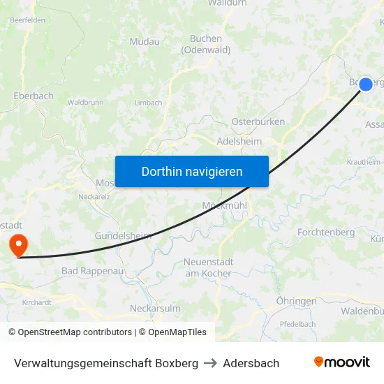 Verwaltungsgemeinschaft Boxberg to Adersbach map