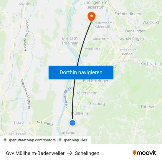 Gvv Müllheim-Badenweiler to Schelingen map