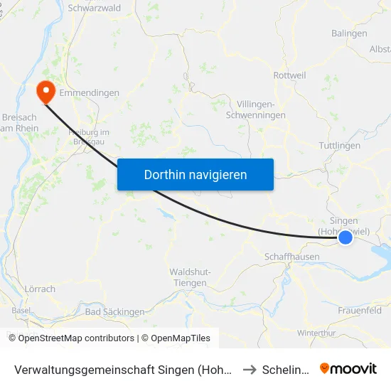 Verwaltungsgemeinschaft Singen (Hohentwiel) to Schelingen map