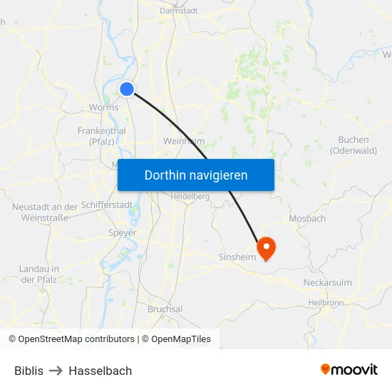 Biblis to Hasselbach map