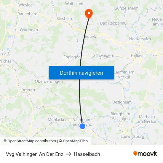Vvg Vaihingen An Der Enz to Hasselbach map