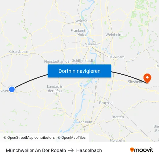 Münchweiler An Der Rodalb to Hasselbach map