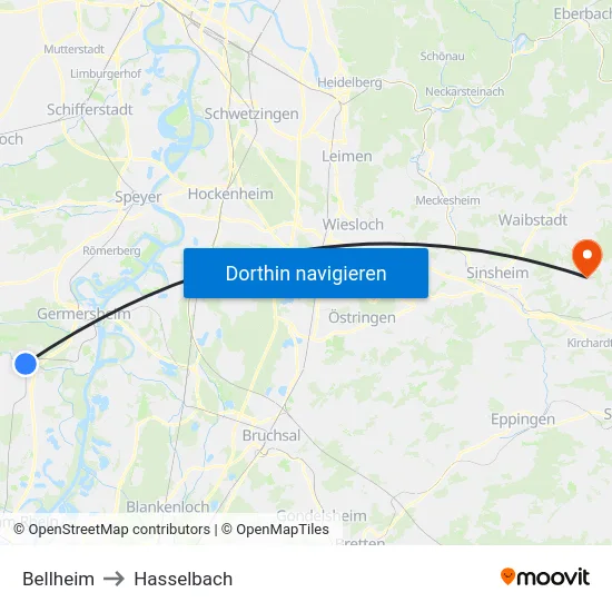 Bellheim to Hasselbach map