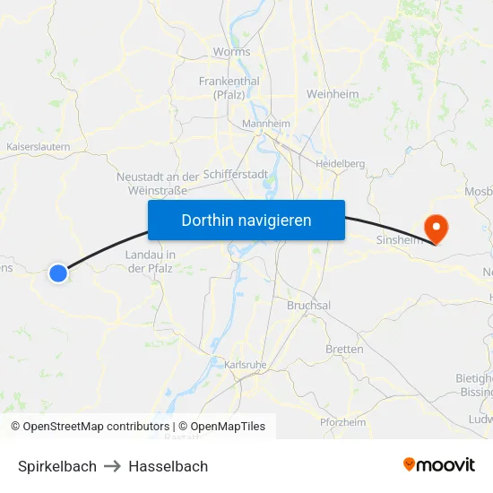 Spirkelbach to Hasselbach map