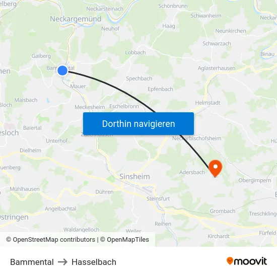 Bammental to Hasselbach map