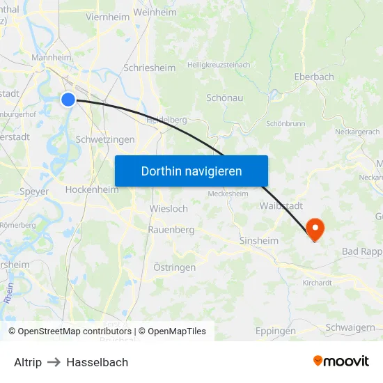Altrip to Hasselbach map