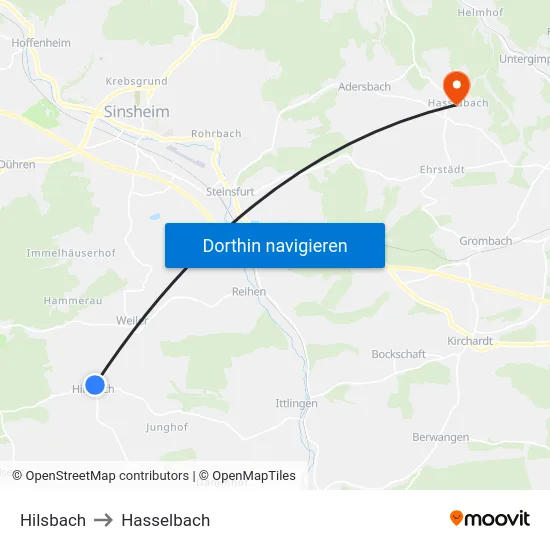 Hilsbach to Hasselbach map
