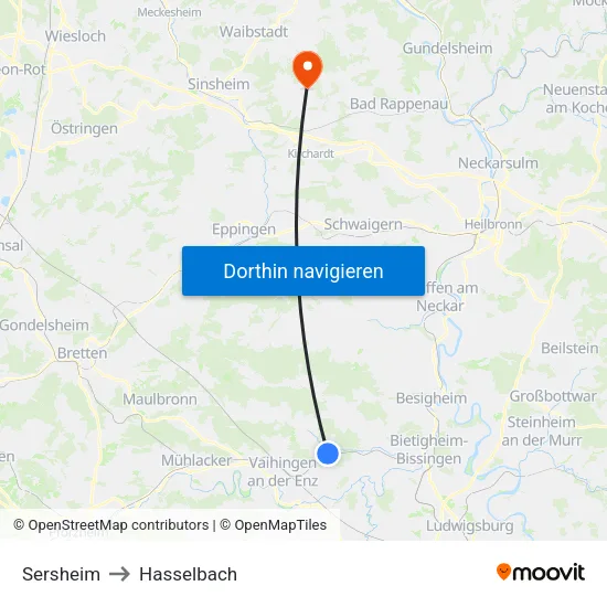 Sersheim to Hasselbach map