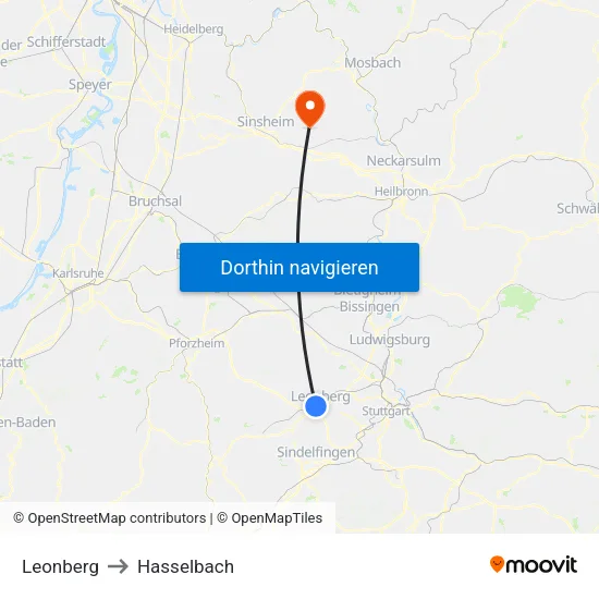 Leonberg to Hasselbach map