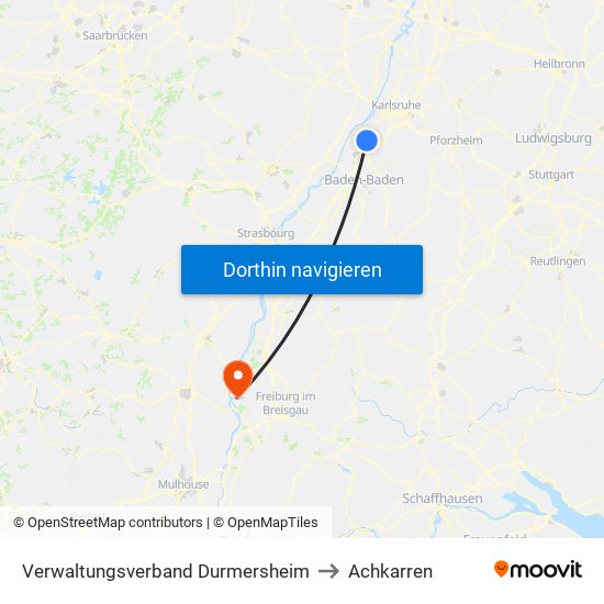 Verwaltungsverband Durmersheim to Achkarren map
