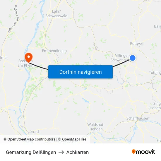 Gemarkung Deißlingen to Achkarren map