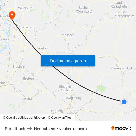 Spraitbach to Neuostheim/Neuhermsheim map
