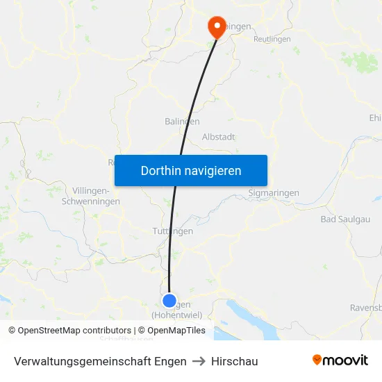 Verwaltungsgemeinschaft Engen to Hirschau map