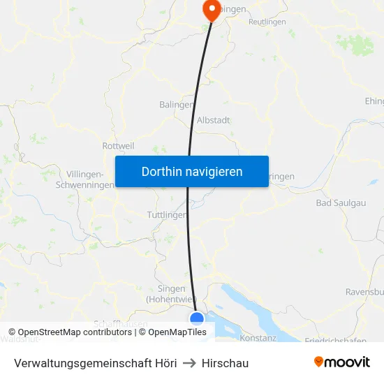 Verwaltungsgemeinschaft Höri to Hirschau map