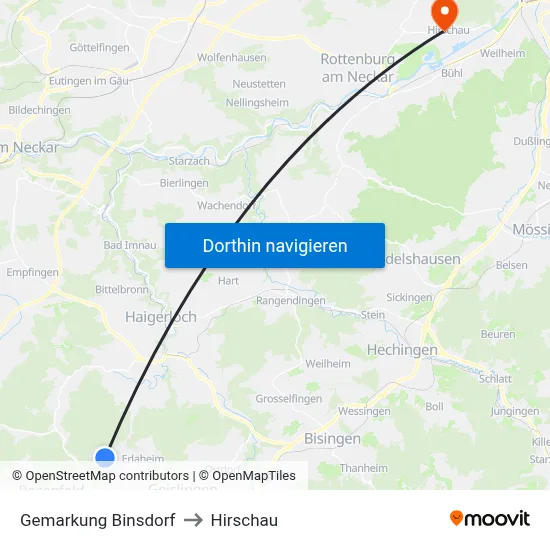 Gemarkung Binsdorf to Hirschau map