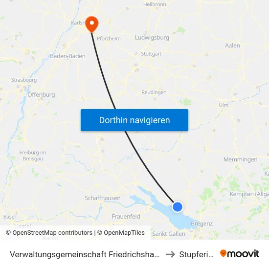 Verwaltungsgemeinschaft Friedrichshafen to Stupferich map