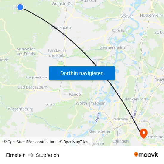 Elmstein to Stupferich map