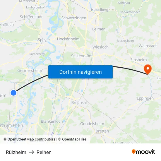 Rülzheim to Reihen map