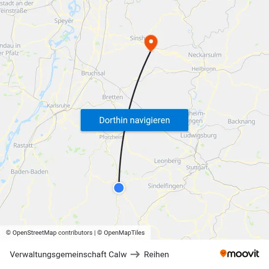 Verwaltungsgemeinschaft Calw to Reihen map
