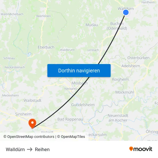 Walldürn to Reihen map