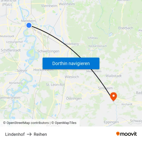 Lindenhof to Reihen map