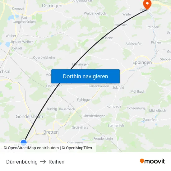 Dürrenbüchig to Reihen map