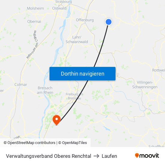 Verwaltungsverband Oberes Renchtal to Laufen map