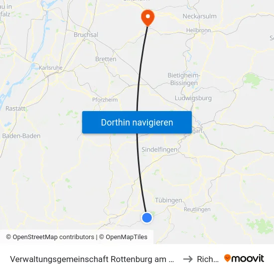 Verwaltungsgemeinschaft Rottenburg am Neckar to Richen map
