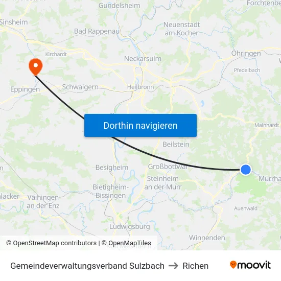 Gemeindeverwaltungsverband Sulzbach to Richen map