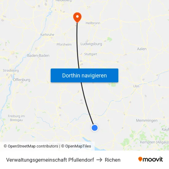 Verwaltungsgemeinschaft Pfullendorf to Richen map