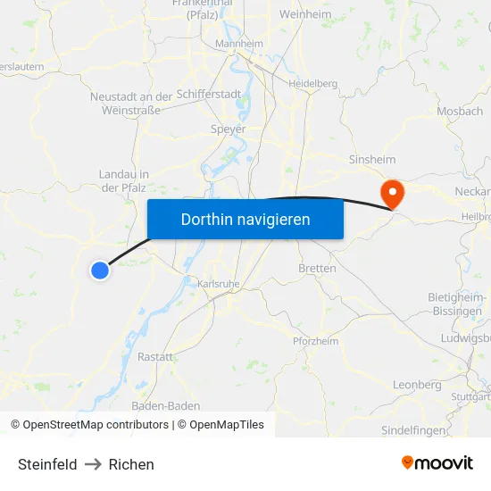 Steinfeld to Richen map