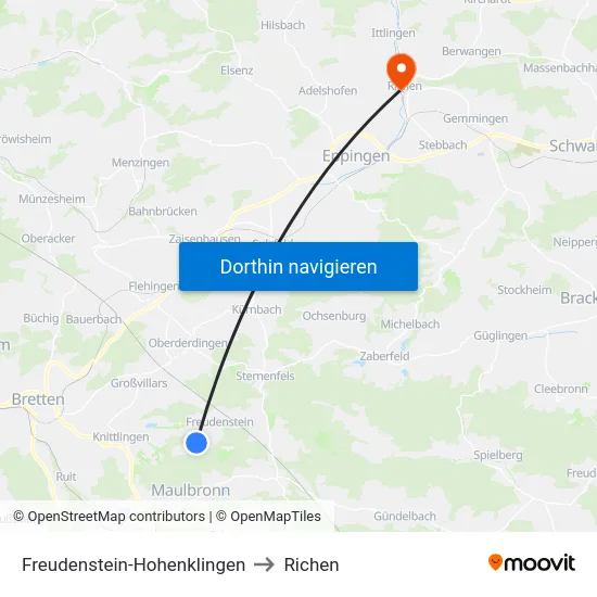 Freudenstein-Hohenklingen to Richen map