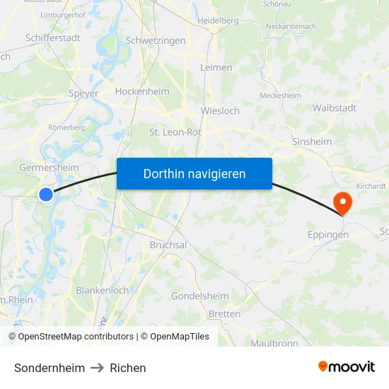 Sondernheim to Richen map