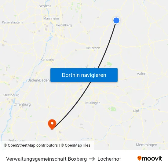 Verwaltungsgemeinschaft Boxberg to Locherhof map