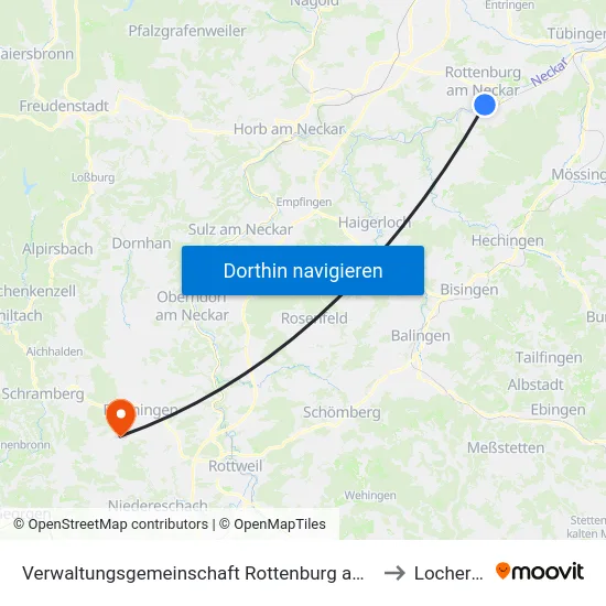 Verwaltungsgemeinschaft Rottenburg am Neckar to Locherhof map