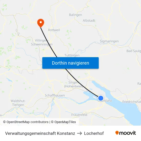 Verwaltungsgemeinschaft Konstanz to Locherhof map
