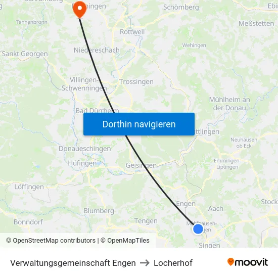 Verwaltungsgemeinschaft Engen to Locherhof map